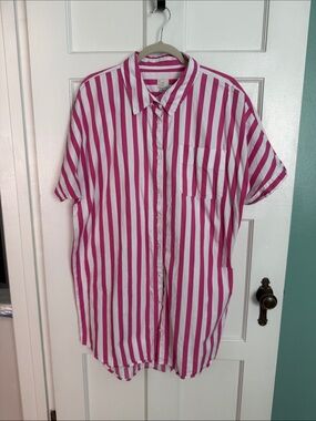 a new day Pink and White Striped Mini Dress